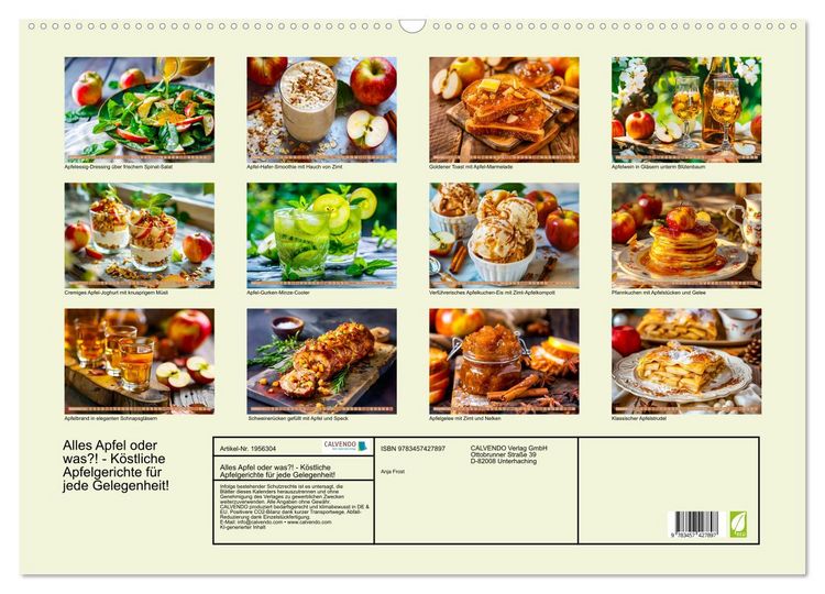 Produktbild: Alles Apfel oder was?! - K&ouml;stliche Apfelgerichte f&uuml;r jede Gelegenheit! (Wandkalender 2026 DIN A2 quer), CALVENDO Monatskalender