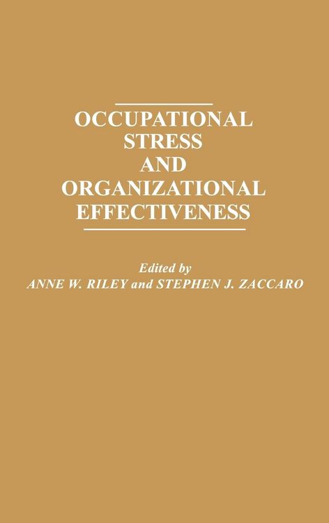 Produktbild: Occupational Stress and Organizational Effectiveness