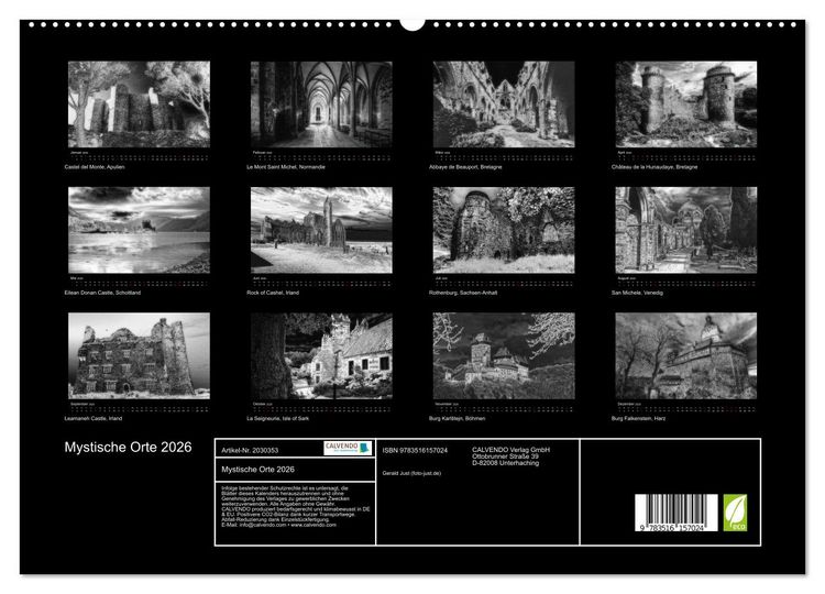 Produktbild: Mystische Orte 2026 (hochwertiger Premium Wandkalender 2026 DIN A2 quer), Kunstdruck in Hochglanz