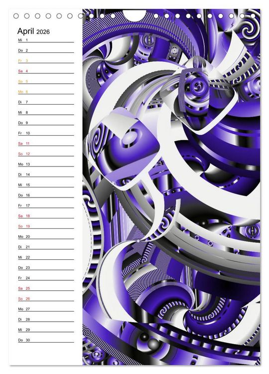 Produktbild: Geometrische Raumeindr&uuml;cke Planer (Wandkalender 2026 DIN A4 hoch), CALVENDO Monatskalender
