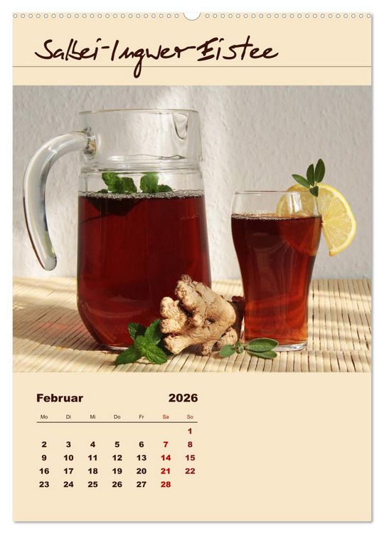 Produktbild: Erfrischender Eistee - Rezeptideen (hochwertiger Premium Wandkalender 2026 DIN A2 hoch), Kunstdruck in Hochglanz