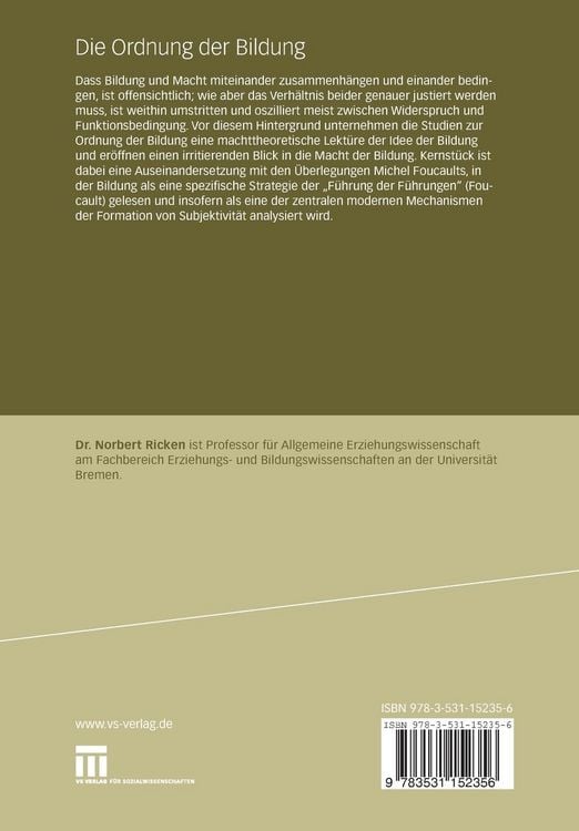 Produktbild: Die Ordnung der Bildung
