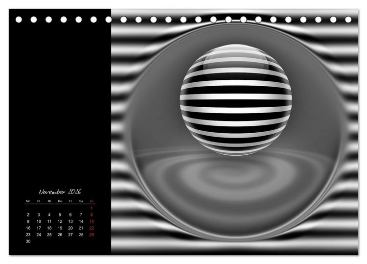 Produktbild: Optische Kunst im Quadrat (Tischkalender 2026 DIN A5 quer), CALVENDO Monatskalender