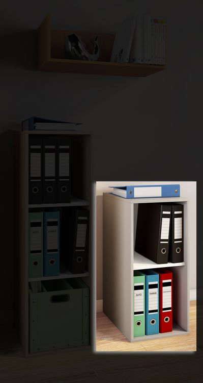 Produktbild: Holz B&uuml;ro Regal B&uuml;cher Ordner Aktenregal Lona l 2f