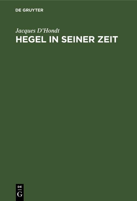 Produktbild: Hegel in seiner Zeit
