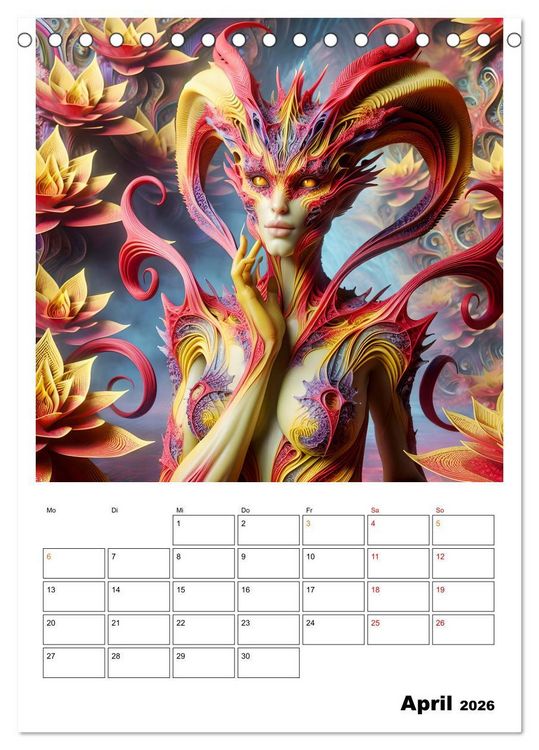 Produktbild: Extraterrestrische Eleganz (Tischkalender 2026 DIN A5 hoch), CALVENDO Monatskalender
