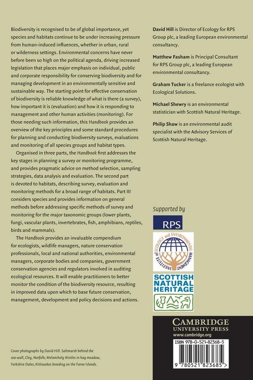 Produktbild: Handbook of Biodiversity Methods