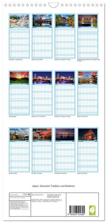 Produktbild: Familienplaner 2026 - Japan. Zwischen Tradition und Moderne mit 5 Spalten (Wandkalender, 21 x 45 cm) CALVENDO