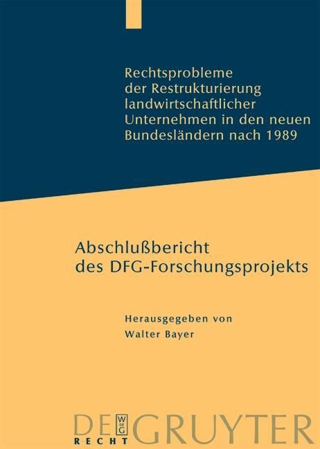 Produktbild: Rechtsprobleme der Restrukturierung landwirtschaftlicher Unternehmen in den neuen Bundesl&auml;ndern nach 1989