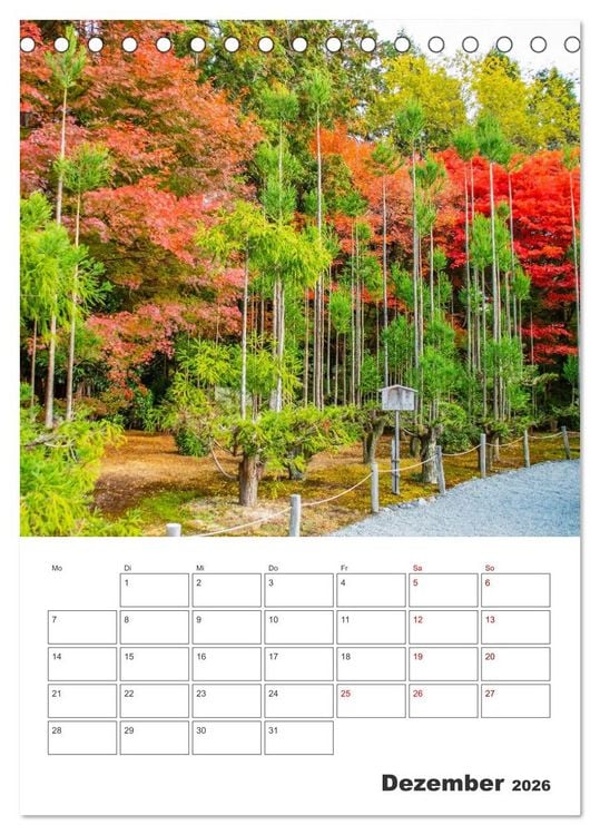 Produktbild: Herbst im japanischen Garten (Tischkalender 2026 DIN A5 hoch), CALVENDO Monatskalender