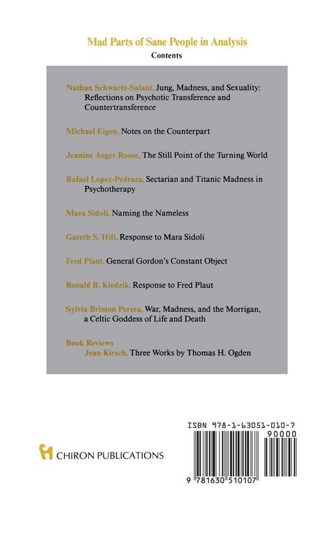 Produktbild: Mad Parts of Sane People in Analysis (Chiron Clinical Series)