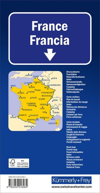 Produktbild: K&uuml;mmerly+Frey Strassenkarte Frankreich 1:1 Mio.
