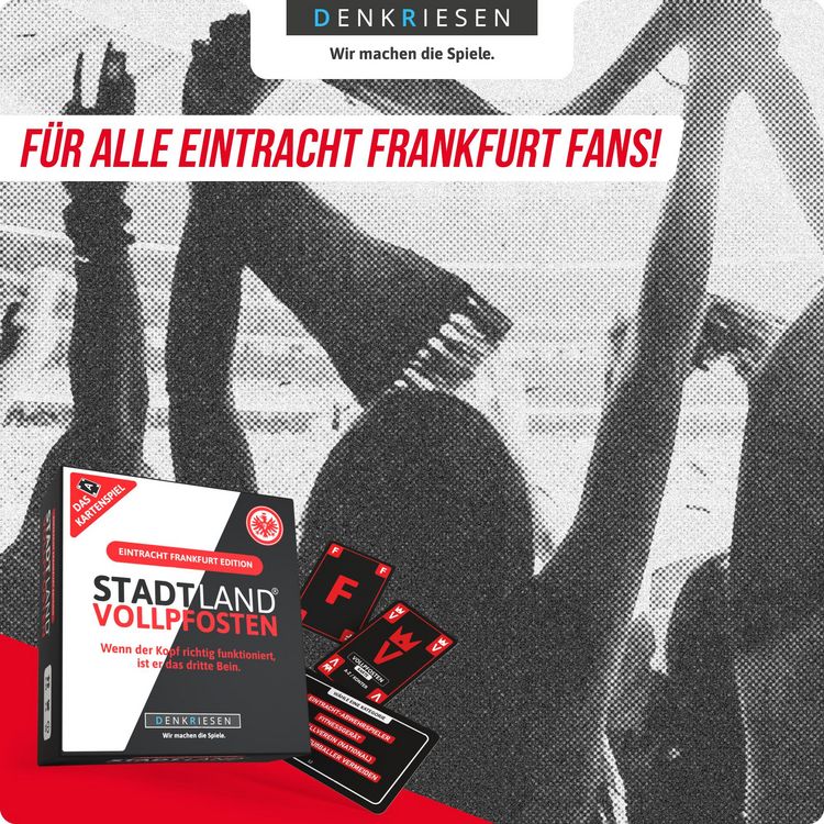 Produktbild: DENKRIESEN - STADT LAND VOLLPFOSTEN&reg; &ndash; Das Kartenspiel - Eintracht Frankfurt EDITION - "Wenn der Kopf richtig funktioniert, ist er das dritte Bein."
