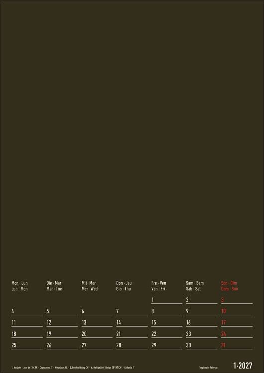 Produktbild: Kreativkalender A4 - 2 in 1 2027