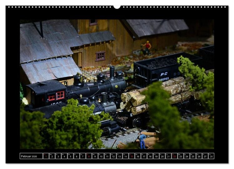 Produktbild: Amerikanische Modelleisenbahnen (Wandkalender 2026 DIN A2 quer), CALVENDO Monatskalender