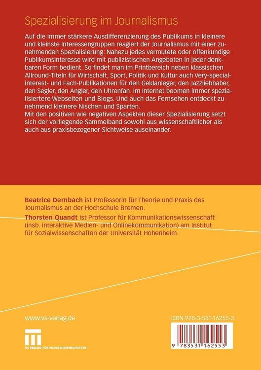 Produktbild: Spezialisierung im Journalismus