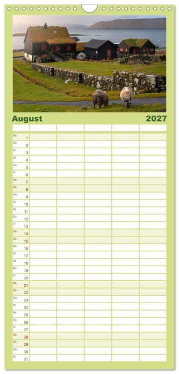 Produktbild: Familienplaner 2027 - F&Auml;R&Ouml;ER INSELN - Herbstlichter mit 5 Spalten (Wandkalender, 21 x 45 cm) CALVENDO