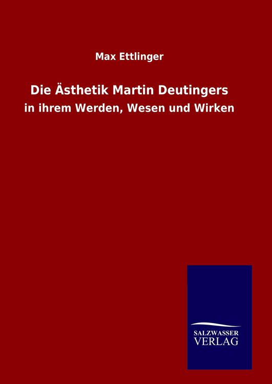 Produktbild: Die &Auml;sthetik Martin Deutingers