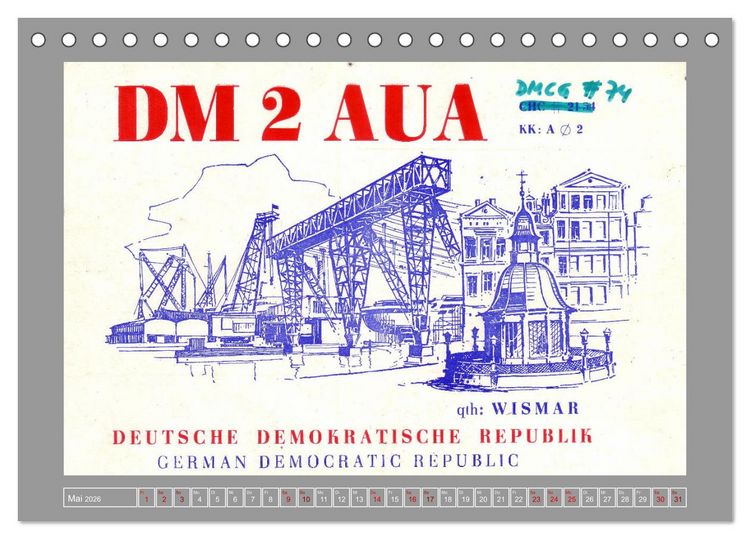 Produktbild: DDR - Ostalgie auf QSL-Karten (Tischkalender 2026 DIN A5 quer), CALVENDO Monatskalender