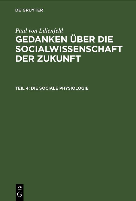 Produktbild: Die sociale Physiologie