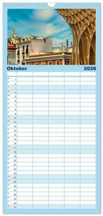 Produktbild: Familienplaner 2026 - Andalusien, Architektur und Tradition mit 5 Spalten (Wandkalender, 21 x 45 cm) CALVENDO
