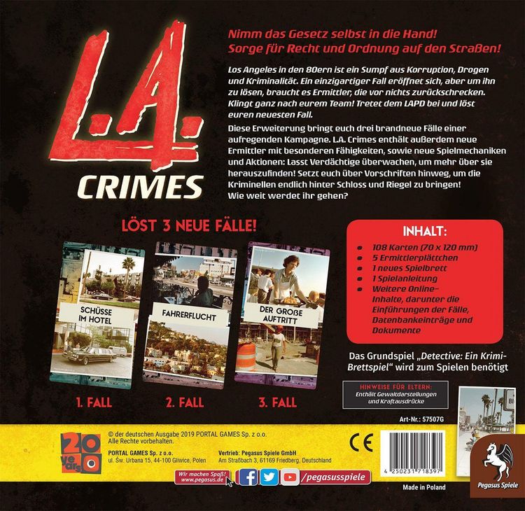 Produktbild: Detective: L.A. Crimes (Erweiterung) (Portal Games)