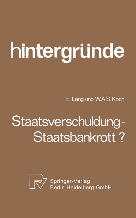 Produktbild: Staatsverschuldung &mdash; Staatsbankrott?