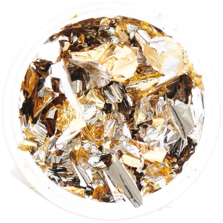 Produktbild: Blattmetall Flocken Gold-Silber, 0,3g