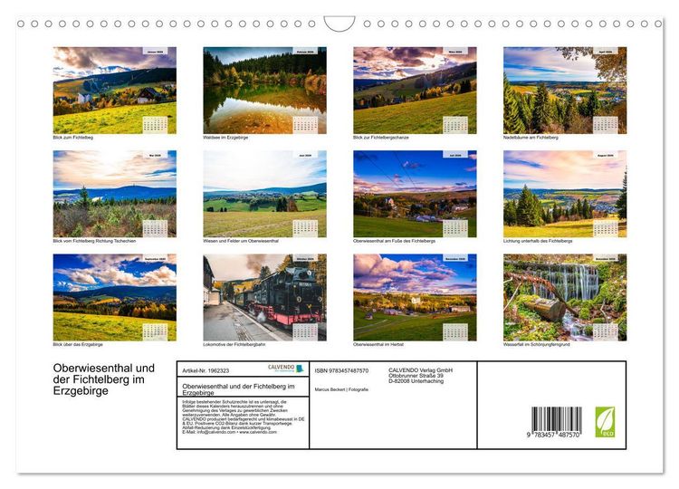 Produktbild: Oberwiesenthal und der Fichtelberg im Erzgebirge (Wandkalender 2026 DIN A3 quer), CALVENDO Monatskalender