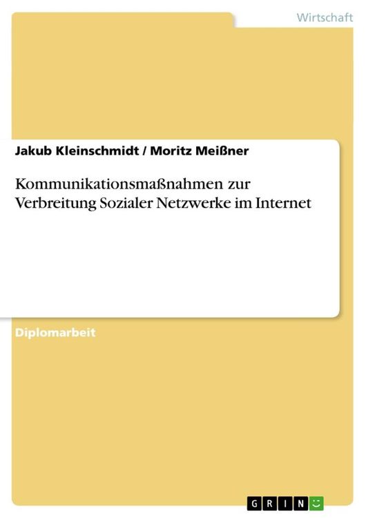 Produktbild: Kommunikationsma&szlig;nahmen zur Verbreitung Sozialer Netzwerke im Internet