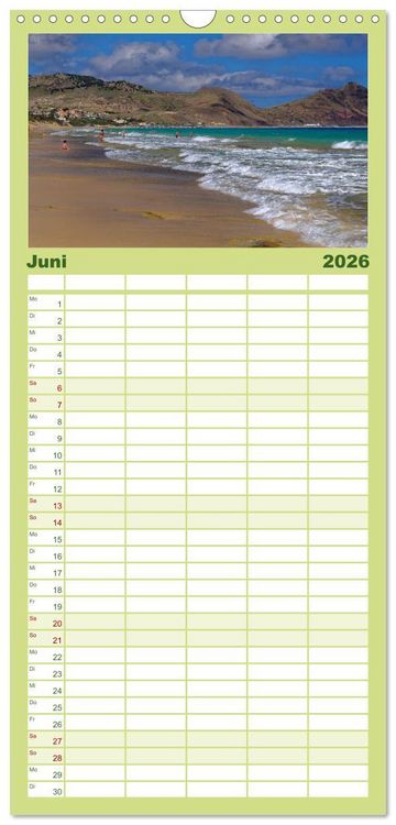 Produktbild: Familienplaner 2026 - Madeira und Porto Santo mit 5 Spalten (Wandkalender, 21 x 45 cm) CALVENDO