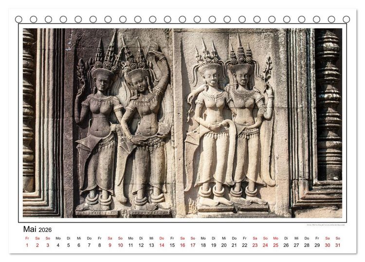 Produktbild: ANGKOR - IM REICH DER KHMER (Tischkalender 2026 DIN A5 quer), CALVENDO Monatskalender
