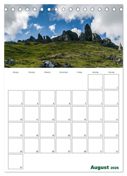 Produktbild: Schottland Entdeckungstour (Tischkalender 2026 DIN A5 hoch), CALVENDO Monatskalender