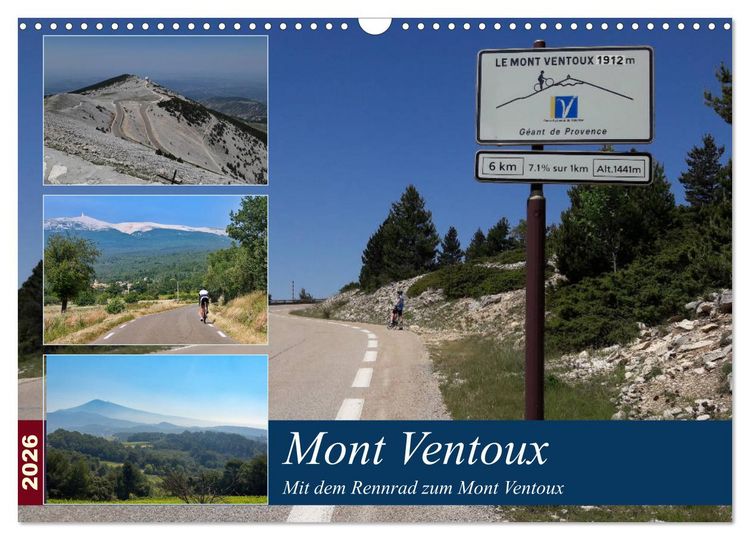 Produktbild: Mit dem Rennrad zum Mont Ventoux (Wandkalender 2026 DIN A3 quer), CALVENDO Monatskalender