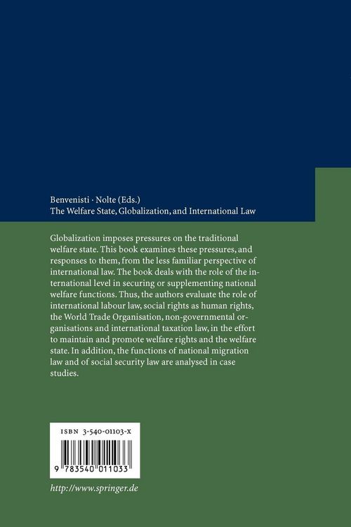 Produktbild: The Welfare State, Globalization, and International Law