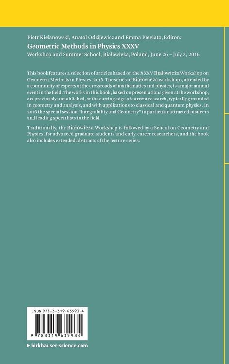 Produktbild: Geometric Methods in Physics XXXV
