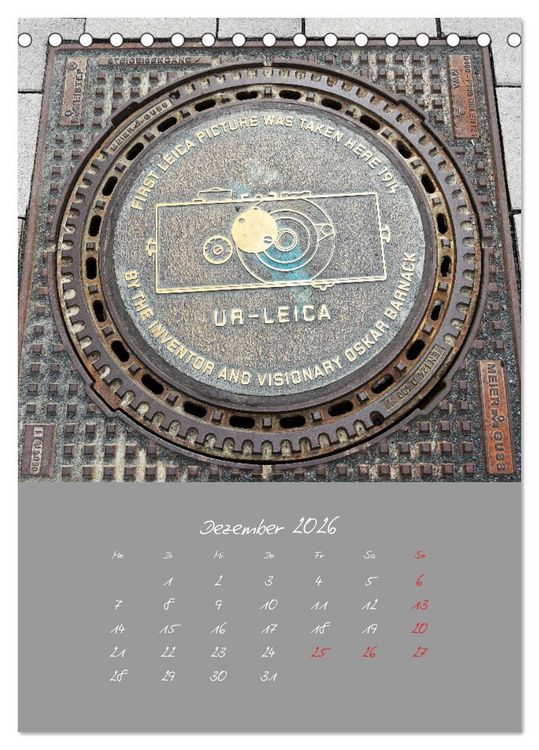Produktbild: Faszination Kanaldeckel (Tischkalender 2026 DIN A5 hoch), CALVENDO Monatskalender