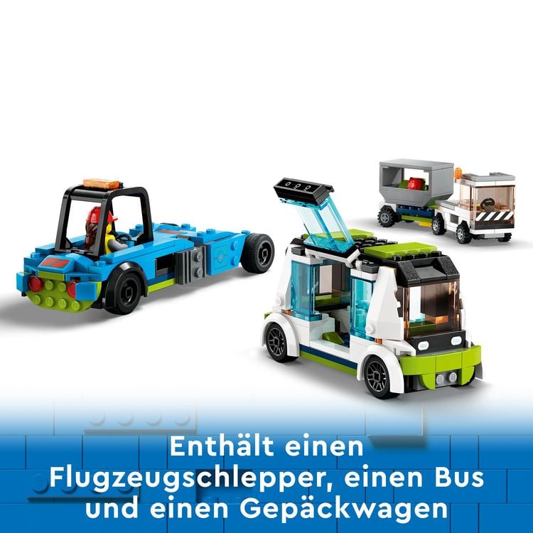 Produktbild: LEGO City 60367 Passagierflugzeug Set, gro&szlig;es Flugzeug-Modell mit Fahrzeugen