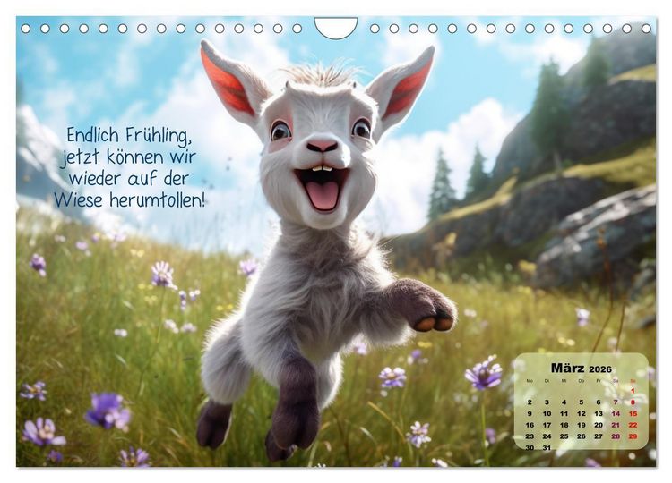 Produktbild: Ziegenkinder haben das ganze Jahr Spa&szlig; (Wandkalender 2026 DIN A4 quer), CALVENDO Monatskalender