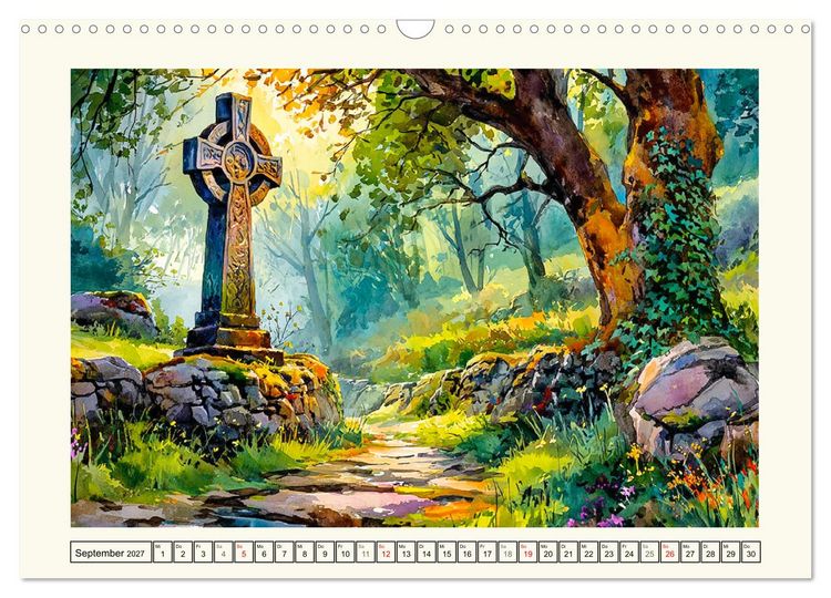 Produktbild: Irland. K&uuml;nstlerische Aquarelle zwischen K&uuml;ste und Hochland (Wandkalender 2027 DIN A3 quer), CALVENDO Monatskalender