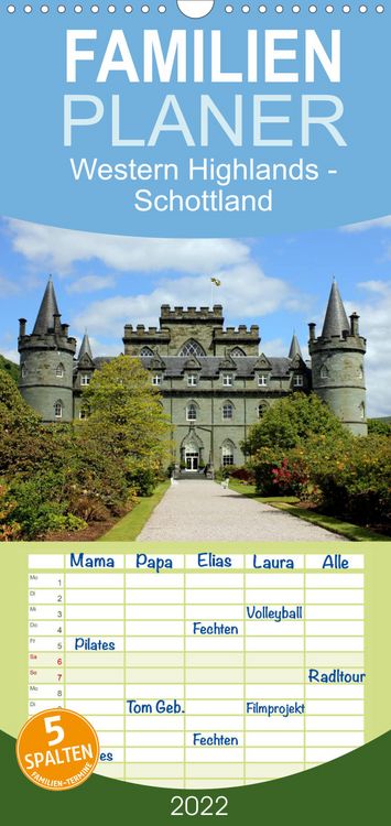 Produktbild: Familienplaner Western Highlands - Schottland (Wandkalender 2022 , 21 cm x 45 cm, hoch)