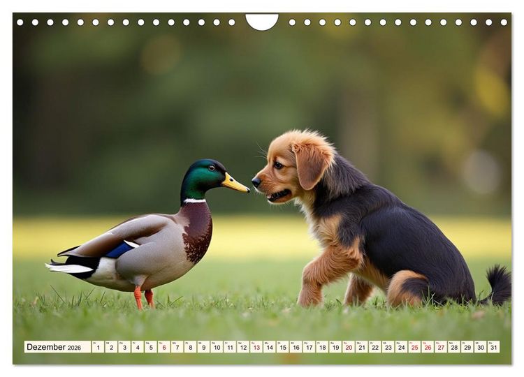 Produktbild: Ungew&ouml;hnliche Tierfreundschaften (Wandkalender 2026 DIN A4 quer), CALVENDO Monatskalender