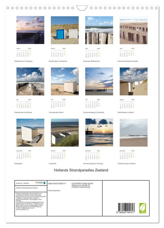 Produktbild: Hollands Strandparadies Zeeland (Wandkalender 2026 DIN A3 hoch), CALVENDO Monatskalender