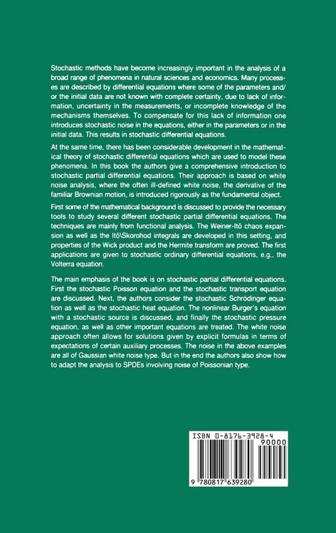 Produktbild: Stochastic Partial Differential Equations