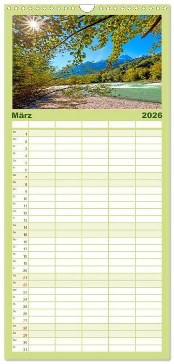 Produktbild: Familienplaner 2026 - Herzliche Gr&uuml;&szlig;e aus Kuchl mit 5 Spalten (Wandkalender, 21 x 45 cm) CALVENDO