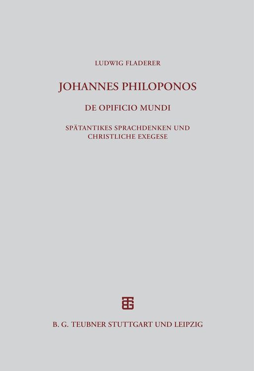 Produktbild: Johannes Philoponos. De opificio mundi