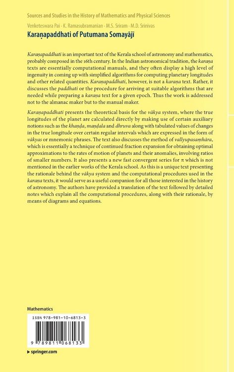 Produktbild: Karaṇapaddhati of Putumana Somayājī