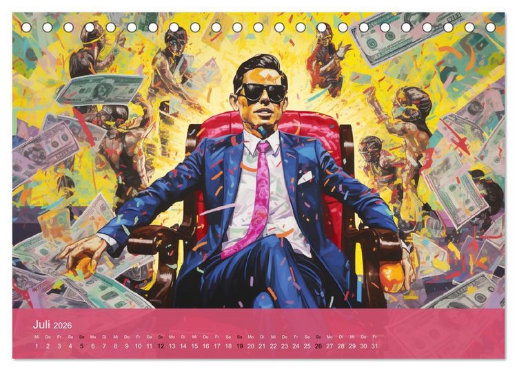 Produktbild: Pop-Art. Eine Reise in coolen Illustrationen (Tischkalender 2026 DIN A5 quer), CALVENDO Monatskalender