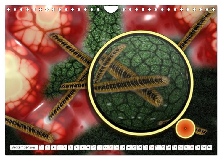 Produktbild: Mikrobiologie. Mikroorganismen, Genetik und Zellen (Wandkalender 2026 DIN A4 quer), CALVENDO Monatskalender