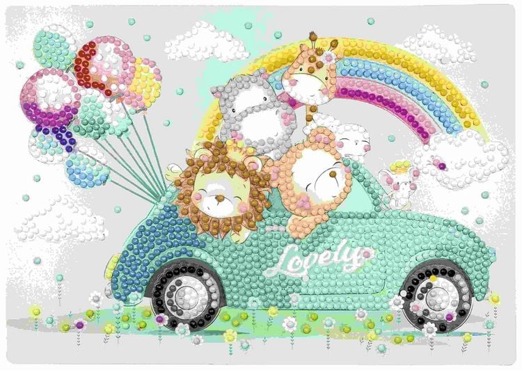 Produktbild: URSUS Kinder-Bastelsets Diamond Painting Creative Set Lovely, 2er Karten